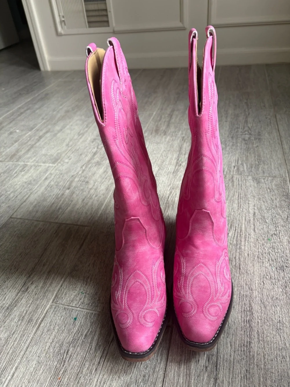 Roper Women's Pink Western Faux Suede Cowboy Boots - Picture 3 of 14
